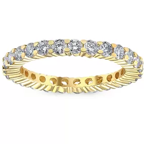 1 1/2 Ct Diamond Eternity Ring 14k Yellow Gold Lab Grown