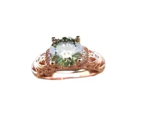 1 Carat Moissanite 925 Sterling Silver Rose Gold Ring