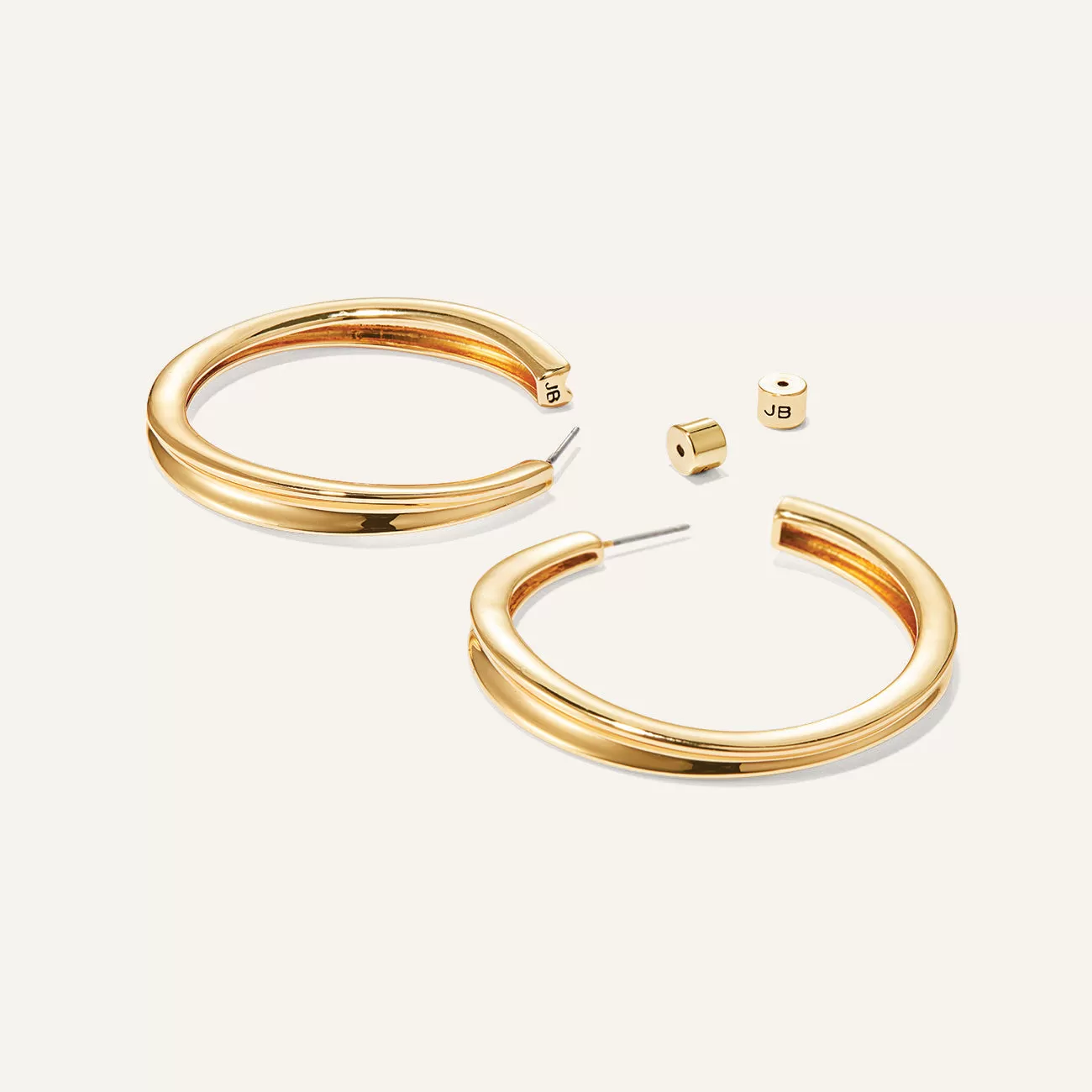 14K Gold Dipped Slim Doune Hoop Earrings