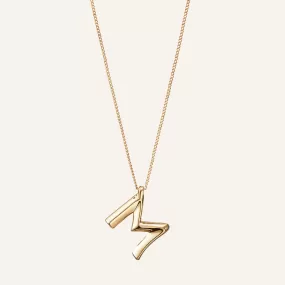 14k Gold Plated Monogram Necklace - M