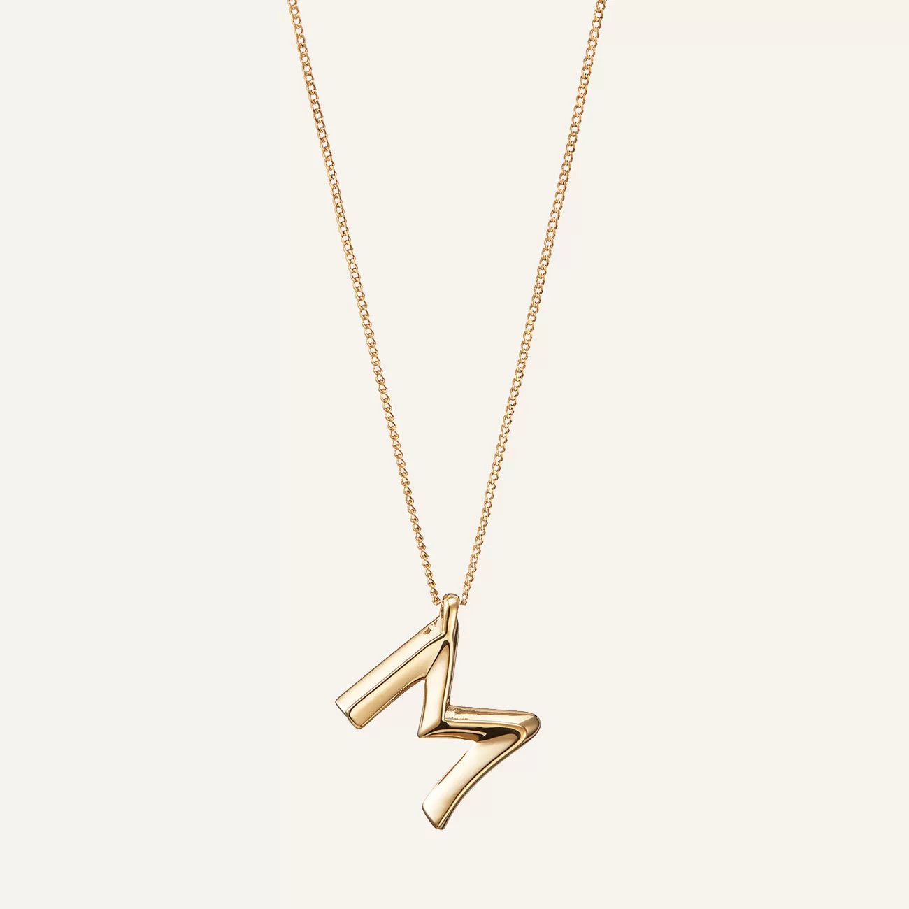 14k Gold Plated Monogram Necklace - M