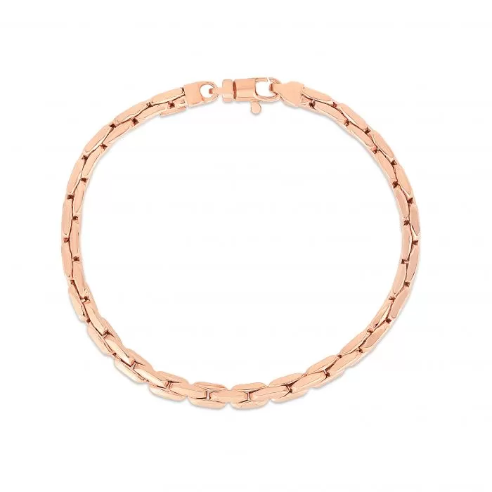 14K Rose Gold Compressed Cable Link Bracelet - 7.5"