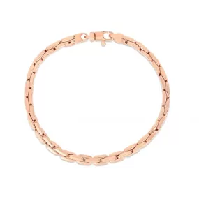 14K Rose Gold Compressed Cable Link Bracelet - 7.5"