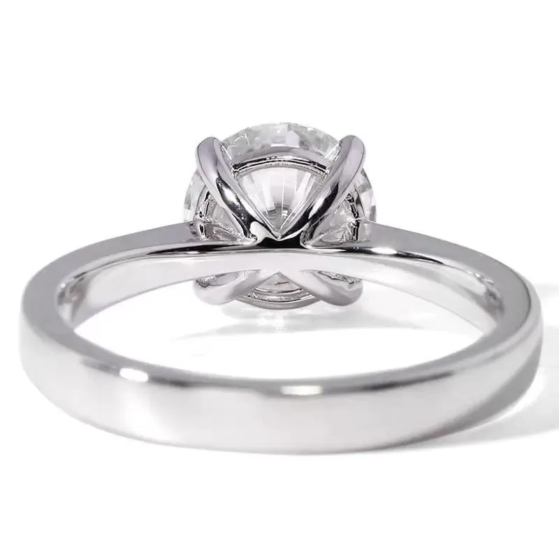 14k White Gold Solitaire Moissanite Ring 1ct