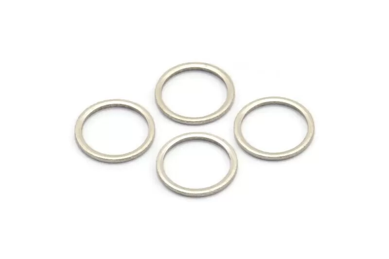 14mm Silver Rings - 12 Antique Silver Brass  Circle Connectors (14mm) BS 1099 H0003