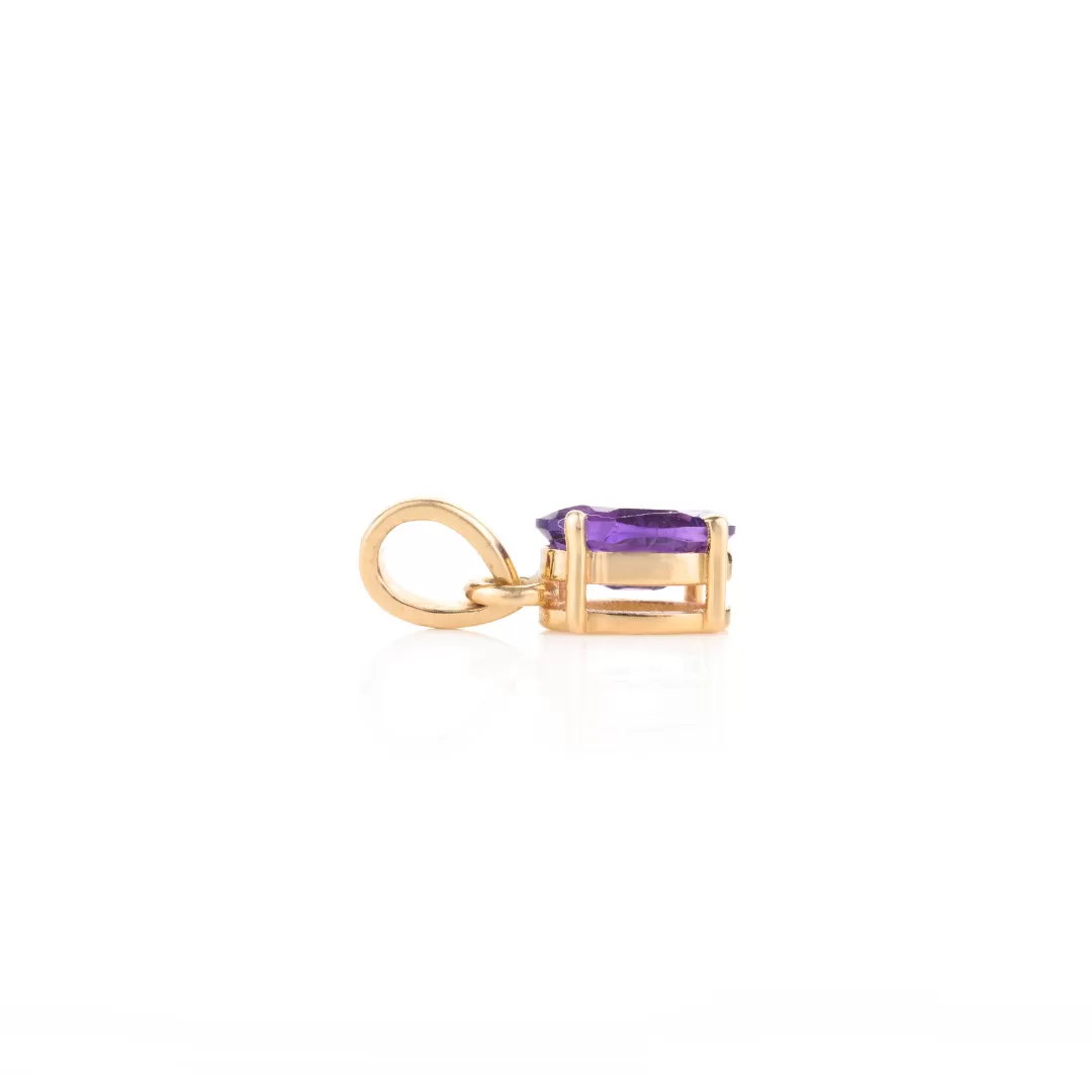 18K Gold Amethyst Pendant