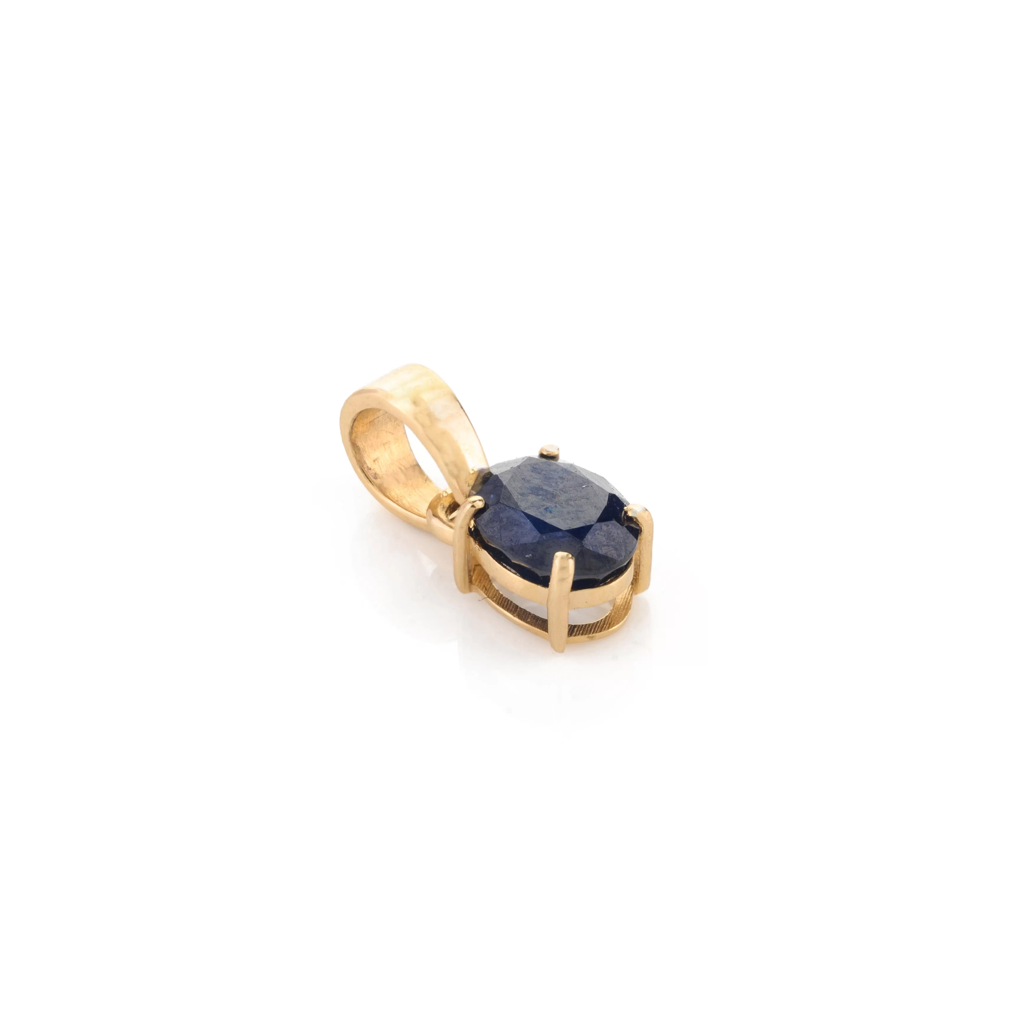 18K Gold Blue Sapphire Pendant