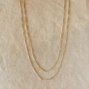 18k Gold Filled 1mm Diamond Cut Straw Chain