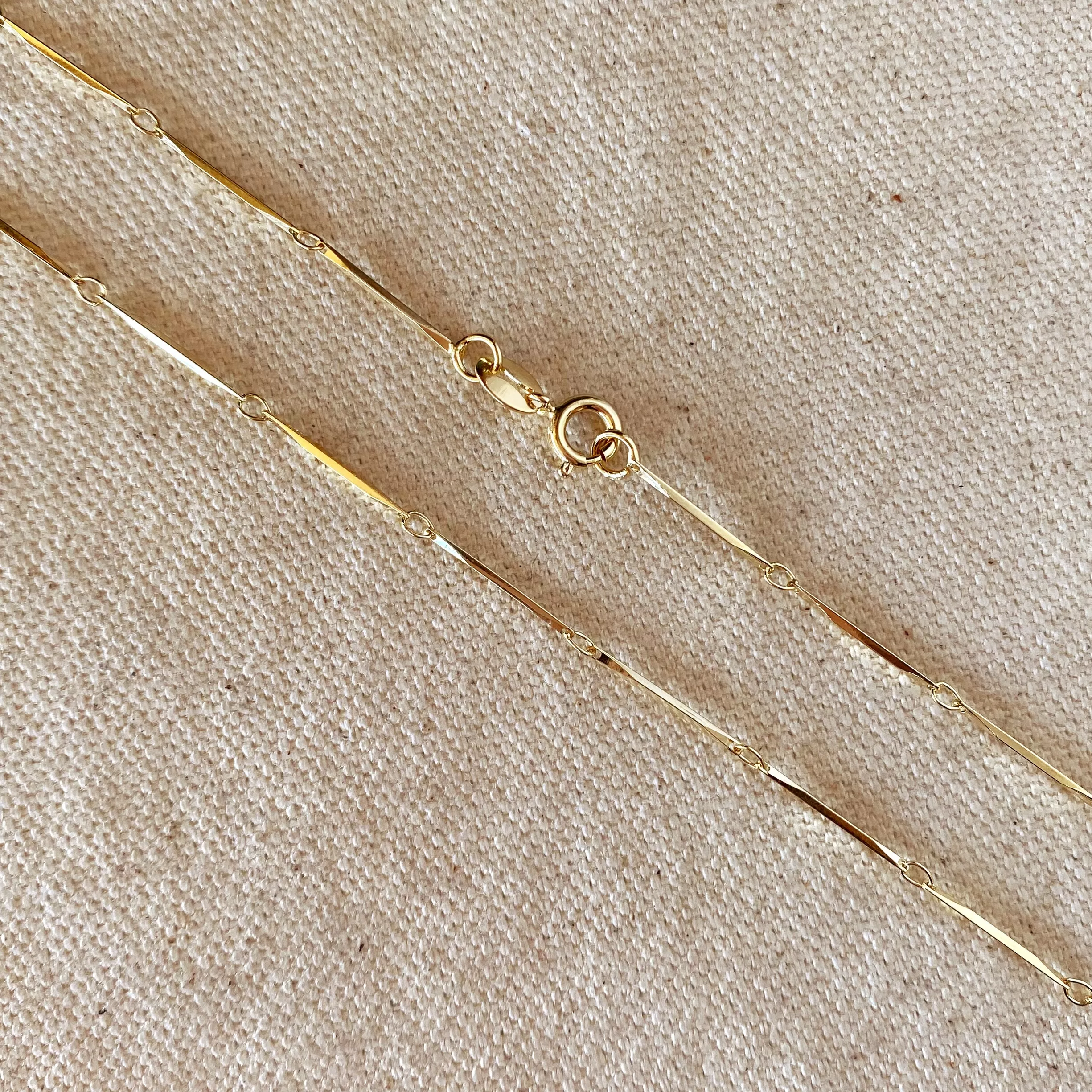 18k Gold Filled 1mm Diamond Cut Straw Chain