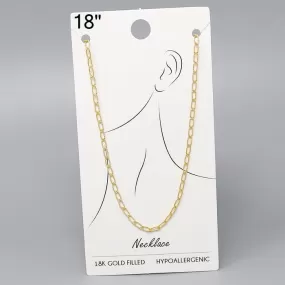 18K Gold Filled Oval Link Chain Necklace - 18"