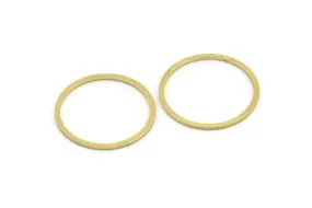 23mm Circle Connector, 24 Raw Brass Circle Connectors (23x1.2x0.80mm) A3956