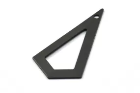 38mm Black Triangle, 2 Oxidized Brass Black Triangle Charms with 1 holes (38x20x0.60mm) U018 S151