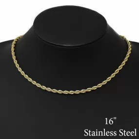 4 MM Rope Chain Stainless Steel Necklace