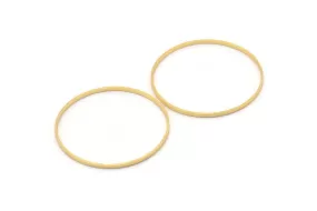 45mm Circle Connector, 3 Gold Plated Brass Circle Connectors (45x1.7x0.8mm) E053Q1061