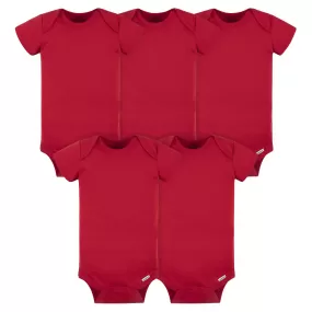 5-Pack Baby Red Onesies Bodysuits