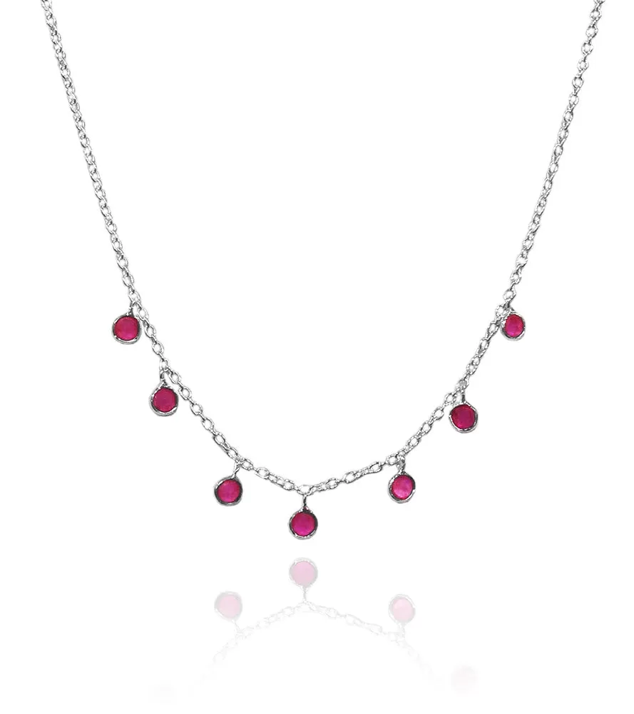 7 Stone Kathak Necklace Rough Cut Ruby