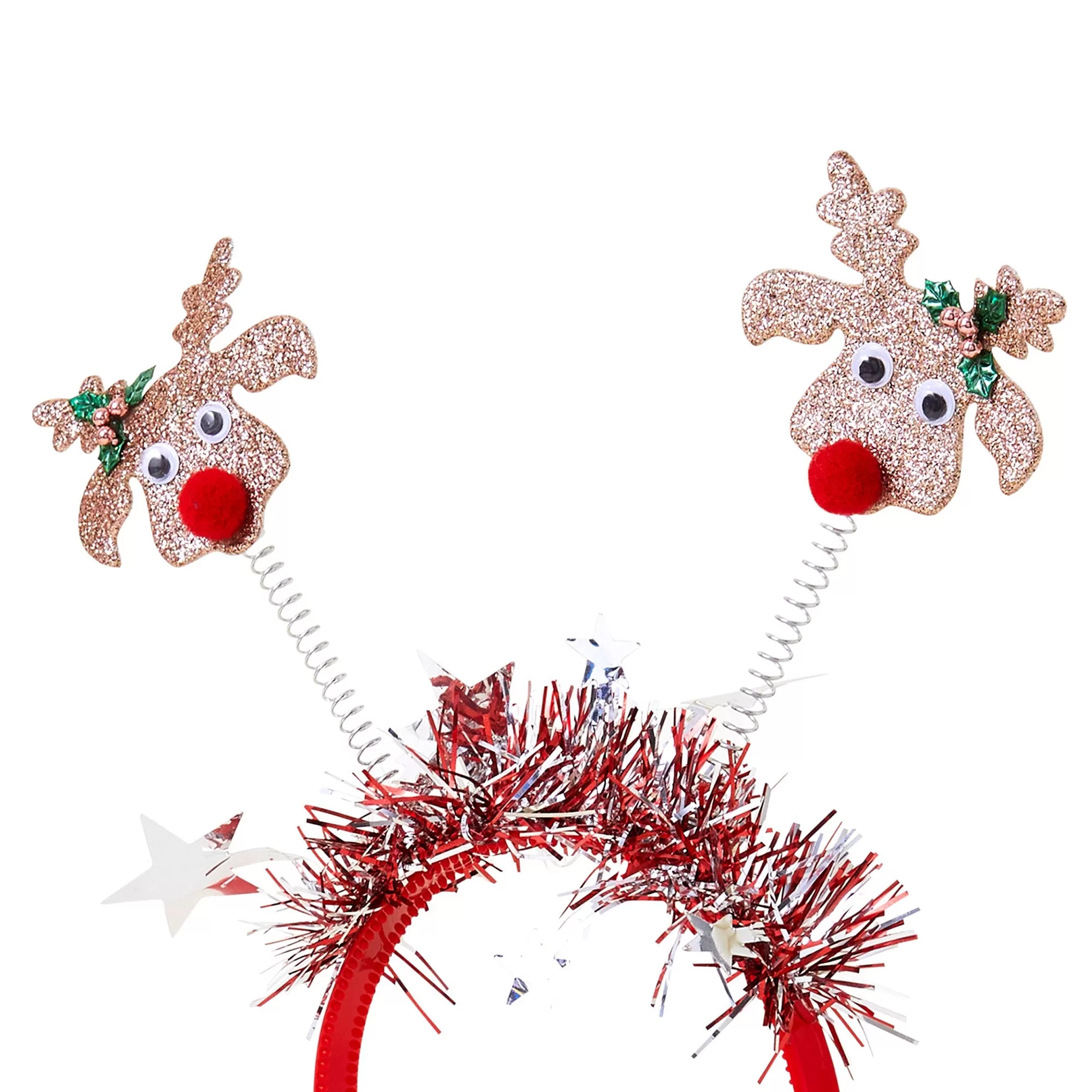 Accessorize London Red Glitter Reindeer Bopper Headband