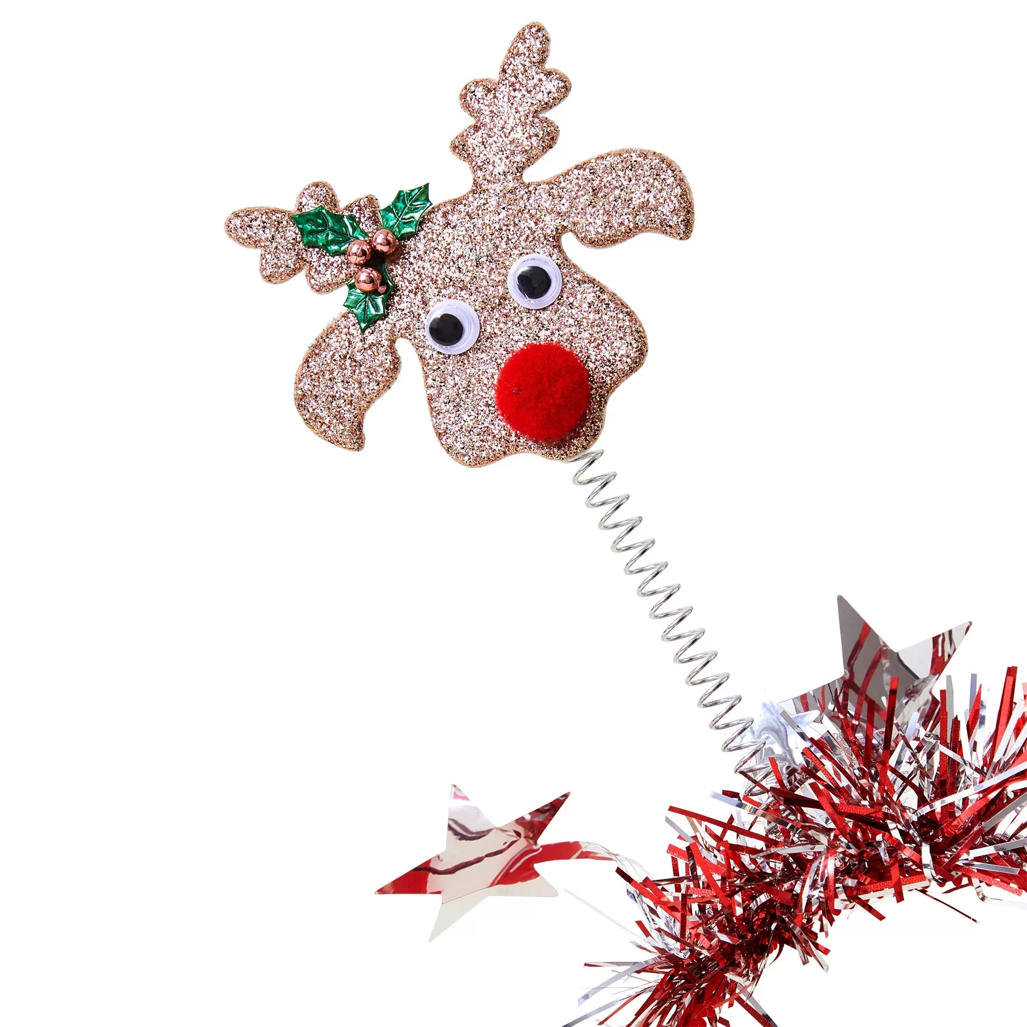 Accessorize London Red Glitter Reindeer Bopper Headband