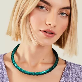 Accessorize London Women's Disco Sequin Tube Collar Necklace