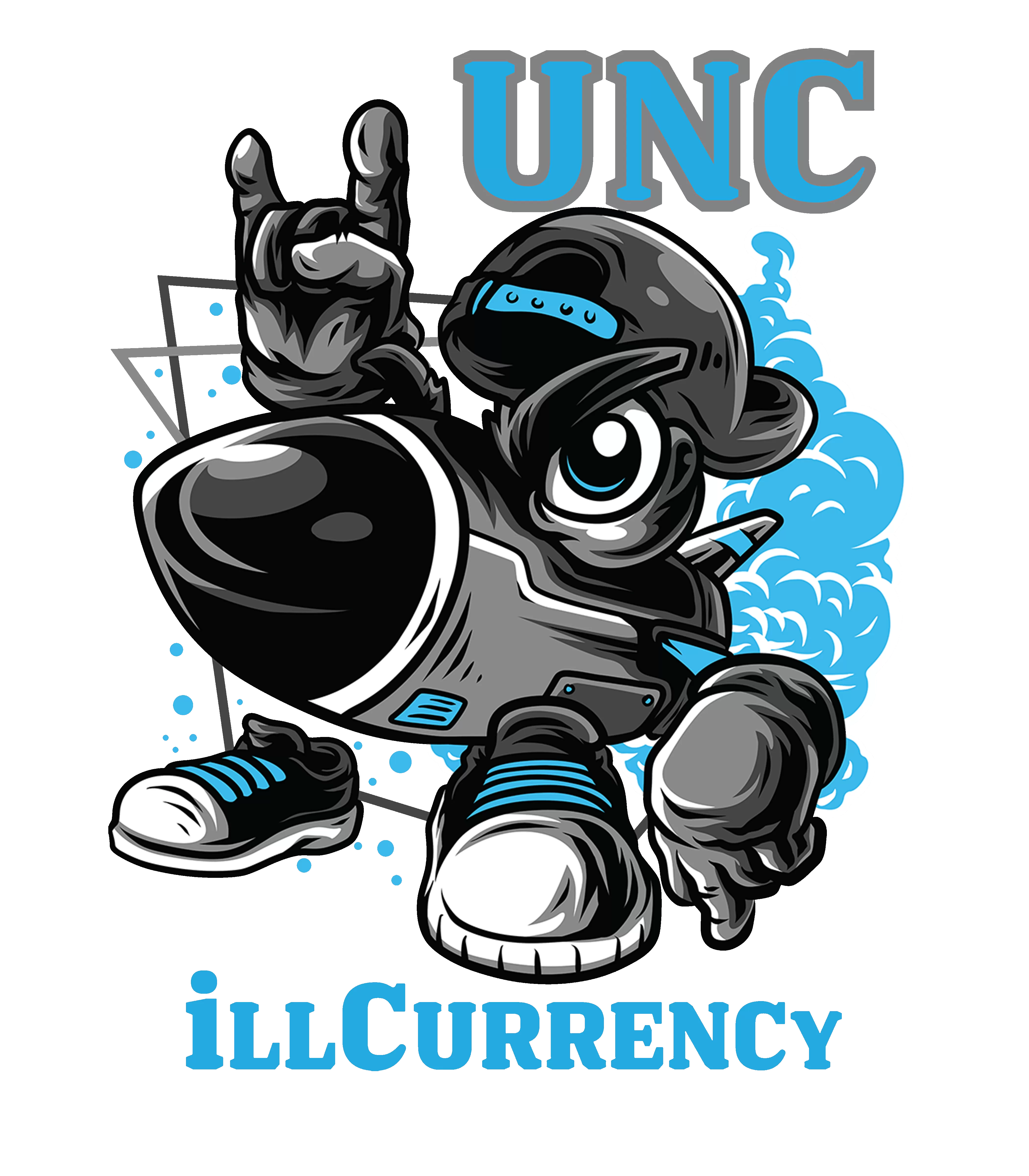 Air Jordan 1 "UNC Toe" | illcurrency Black T-Shirt (UNC ROCKS)