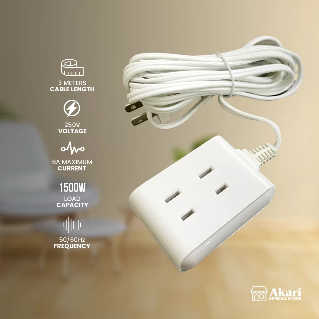 Akari 2 Gang Extension Cord with 3 Meters Cable (AEC-8802N)