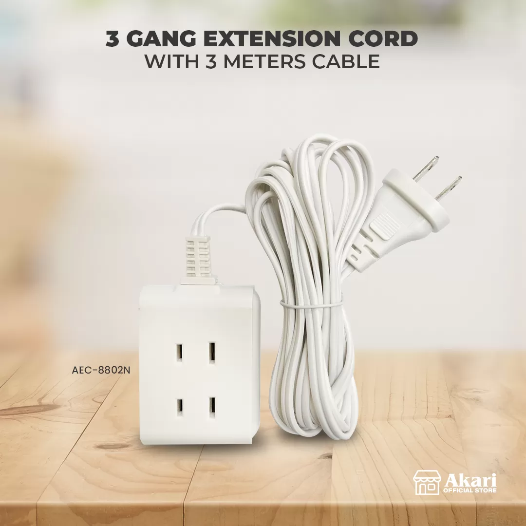 Akari 2 Gang Extension Cord with 3 Meters Cable (AEC-8802N)