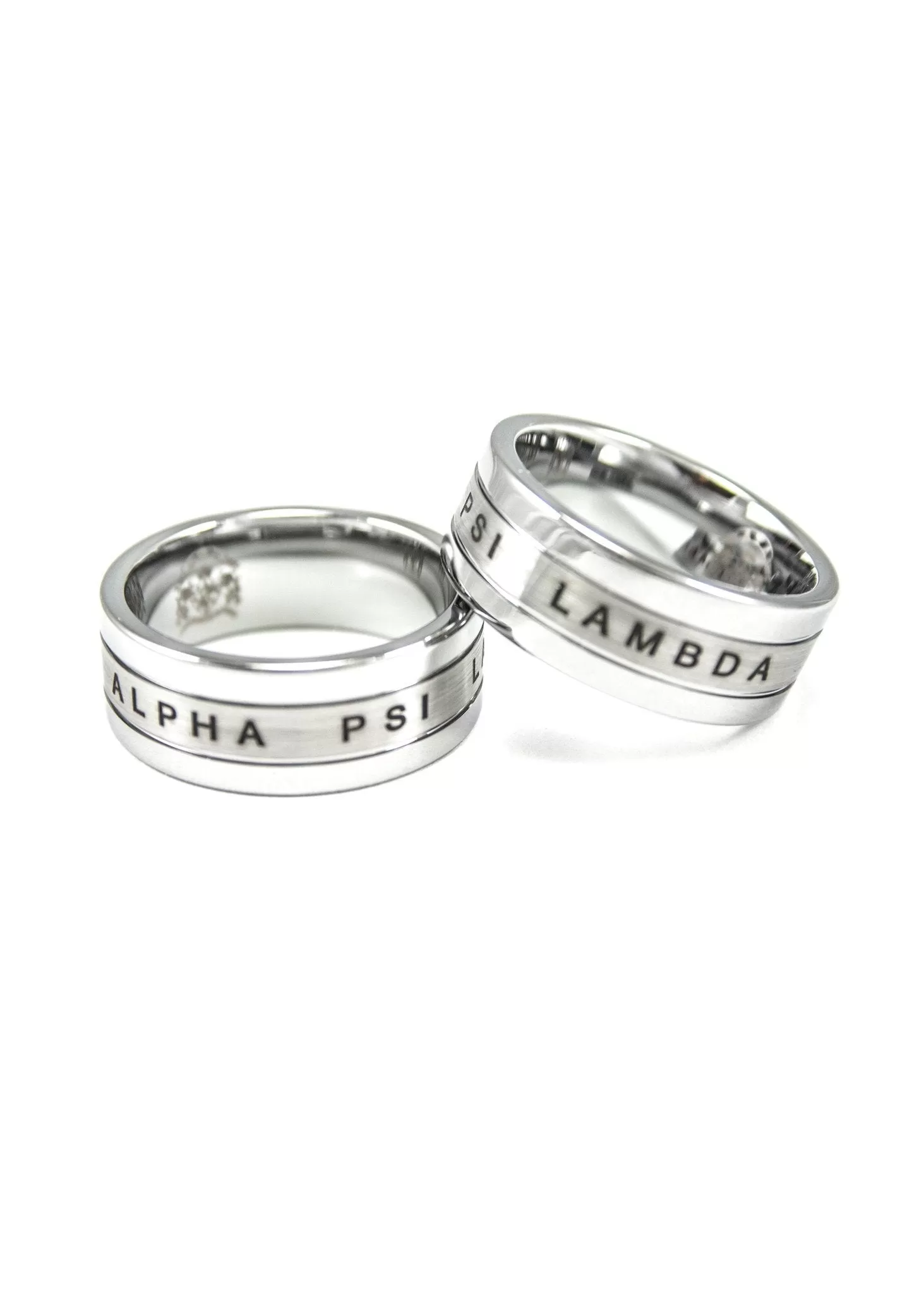 Alpha Psi Lambda Tungsten Rings