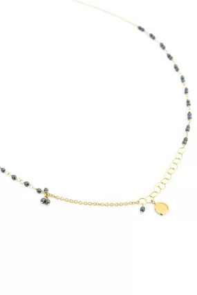 Anne Sportun Gold Tied Hematite Bead Chain Necklace | 17"