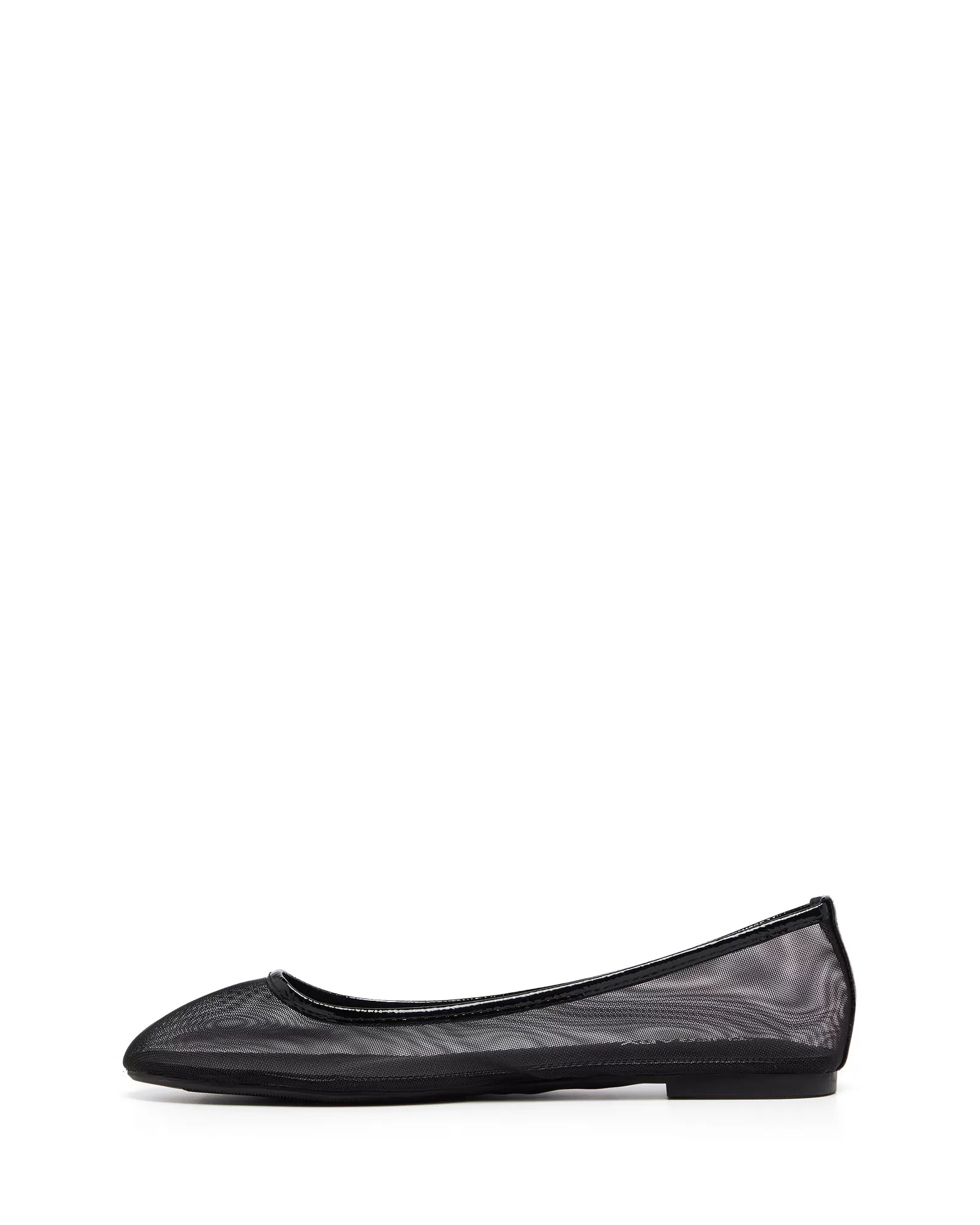 Arlo Mesh Ballet Flat Black Crinkle Patent