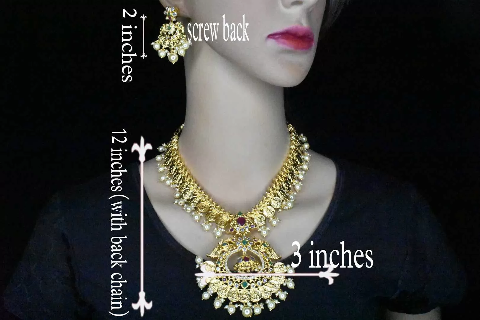 Asp Fashion Jewellery Antique Gold kasu Necklace