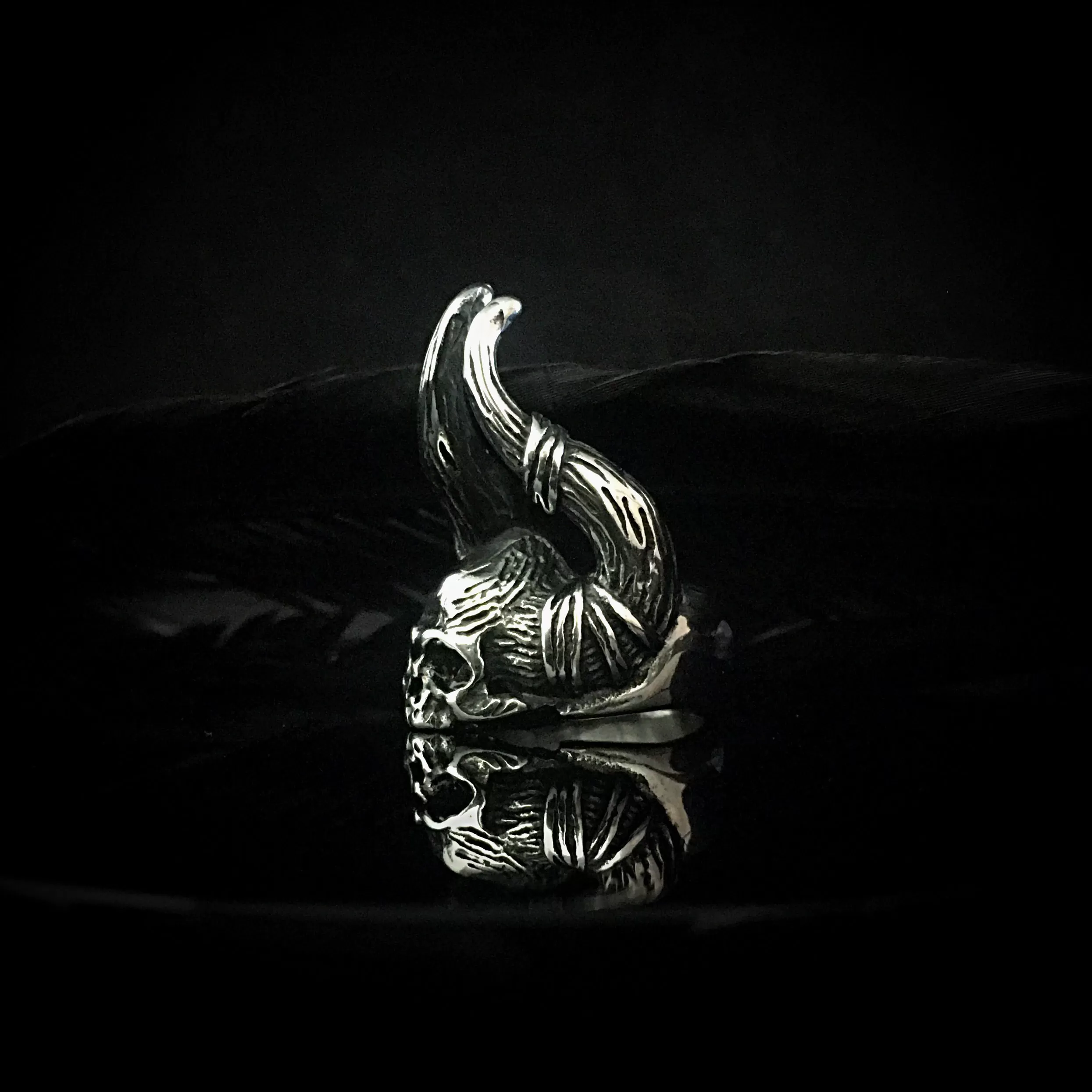 BAAL Skull Ring steel