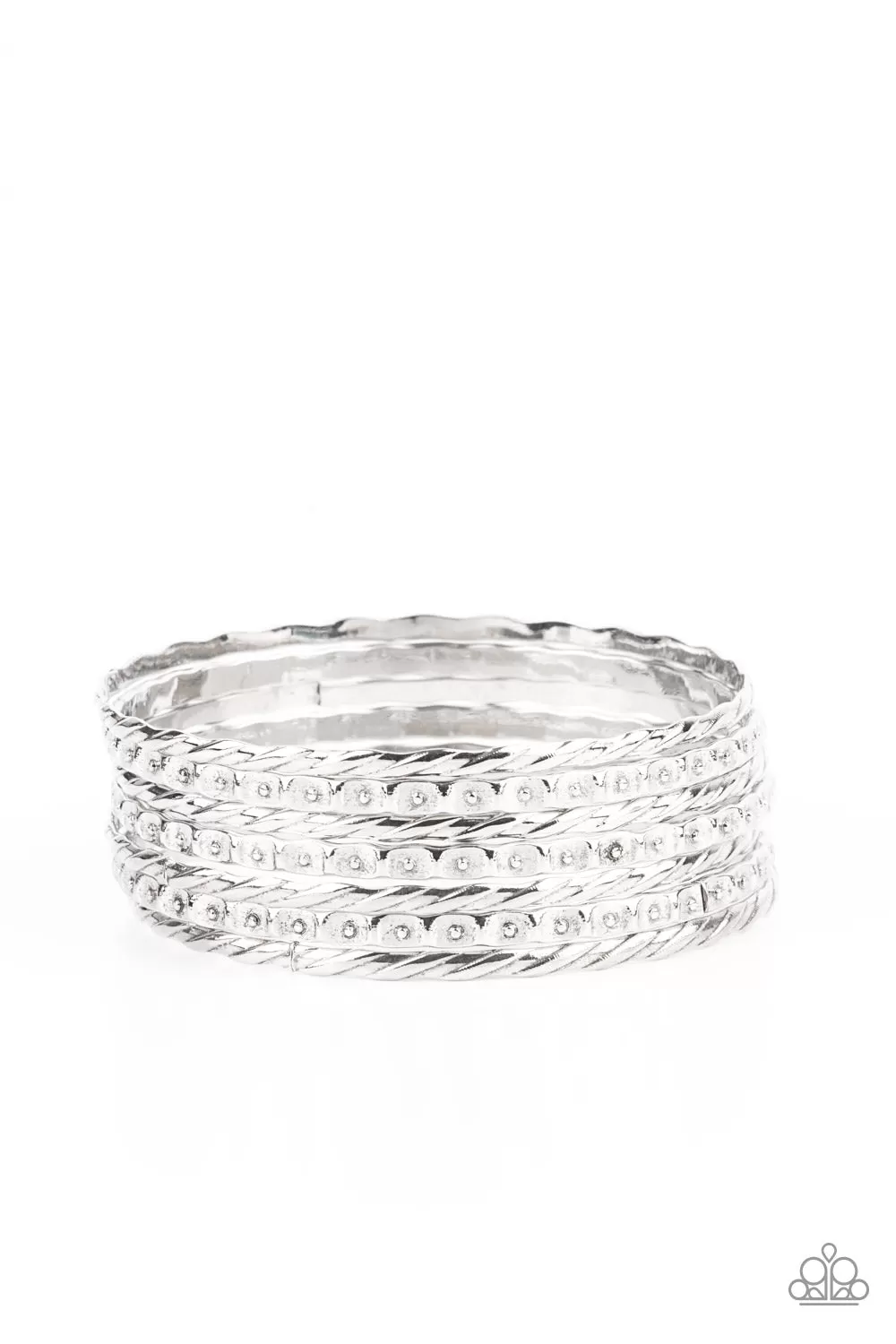 Back-To-Back Stacks - Silver Bracelet