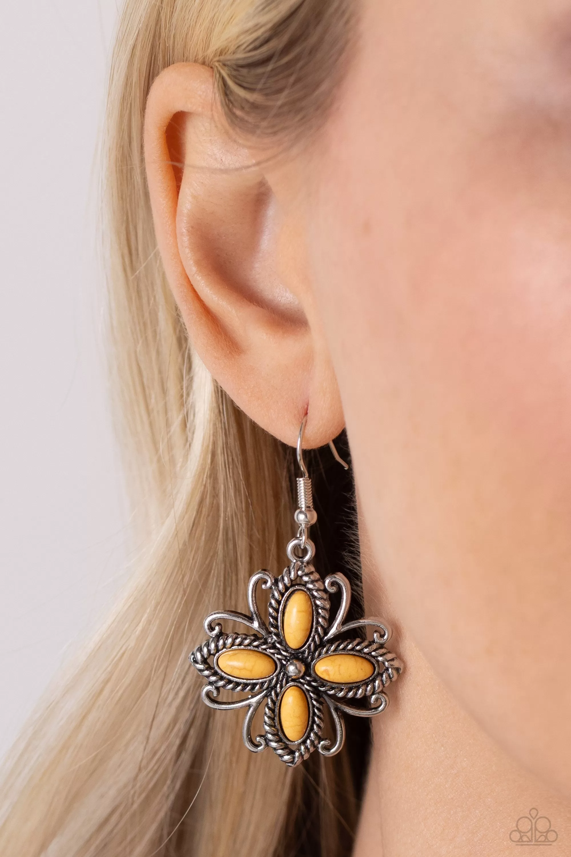 Badlands Ballad Yellow Stone Earrings - Paparazzi Accessories