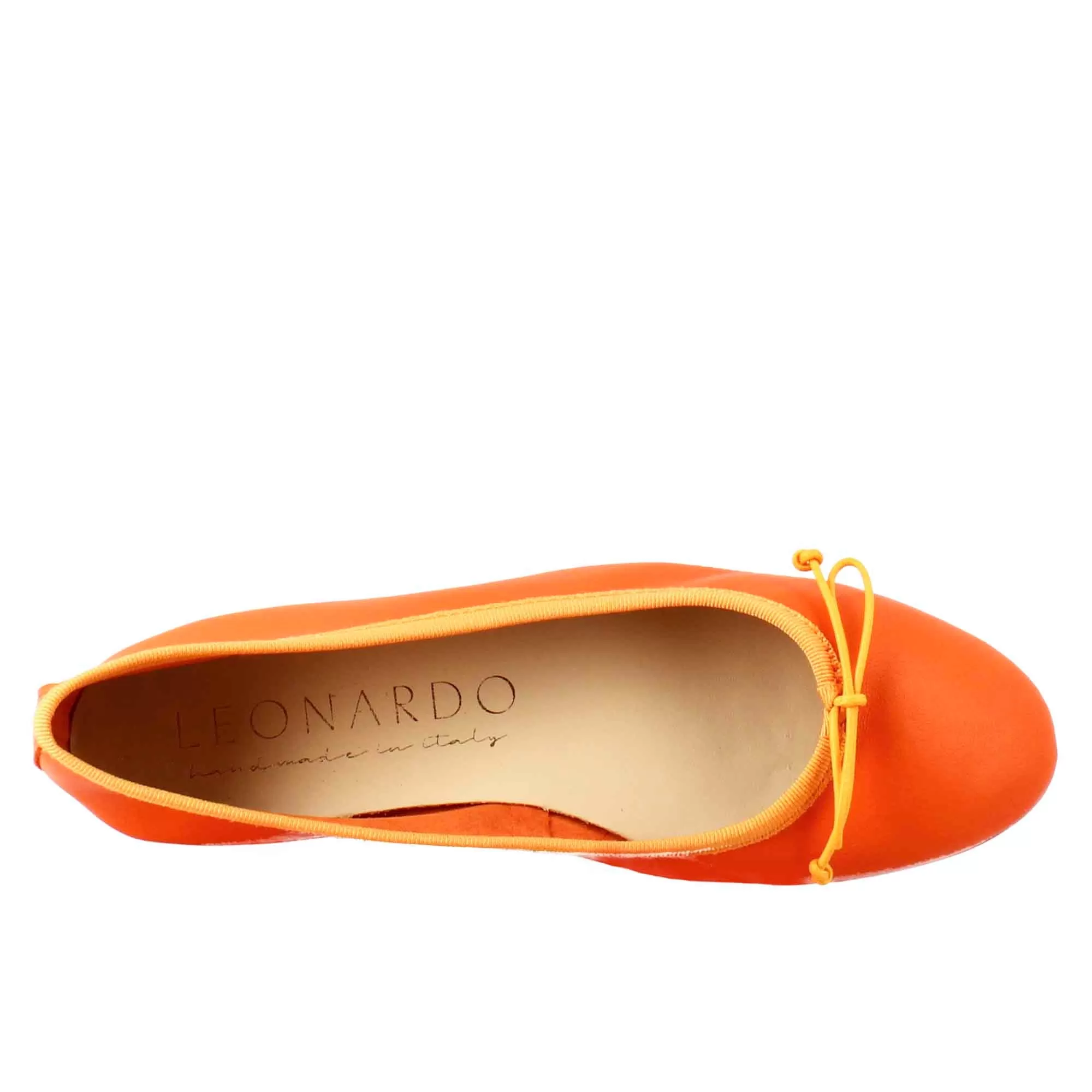 Ballerine leggere da donna color arancio in pelle liscia