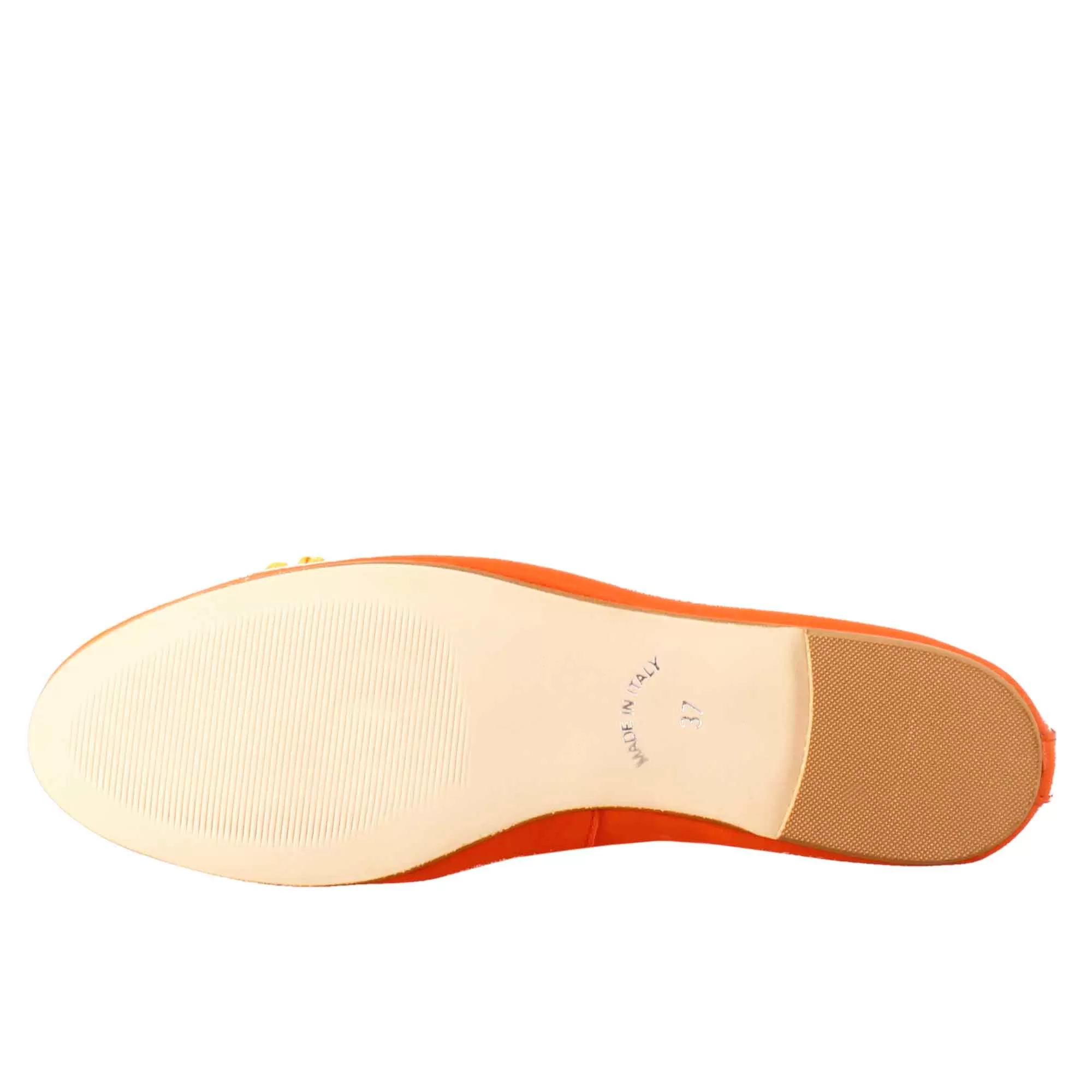 Ballerine leggere da donna color arancio in pelle liscia