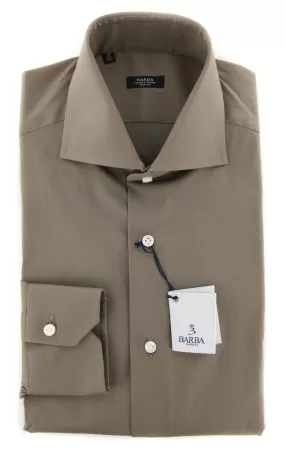 Barba Napoli Brown Shirt - Extra Slim