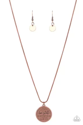 Be Still Copper Inspirational Necklace - Paparazzi Accessories