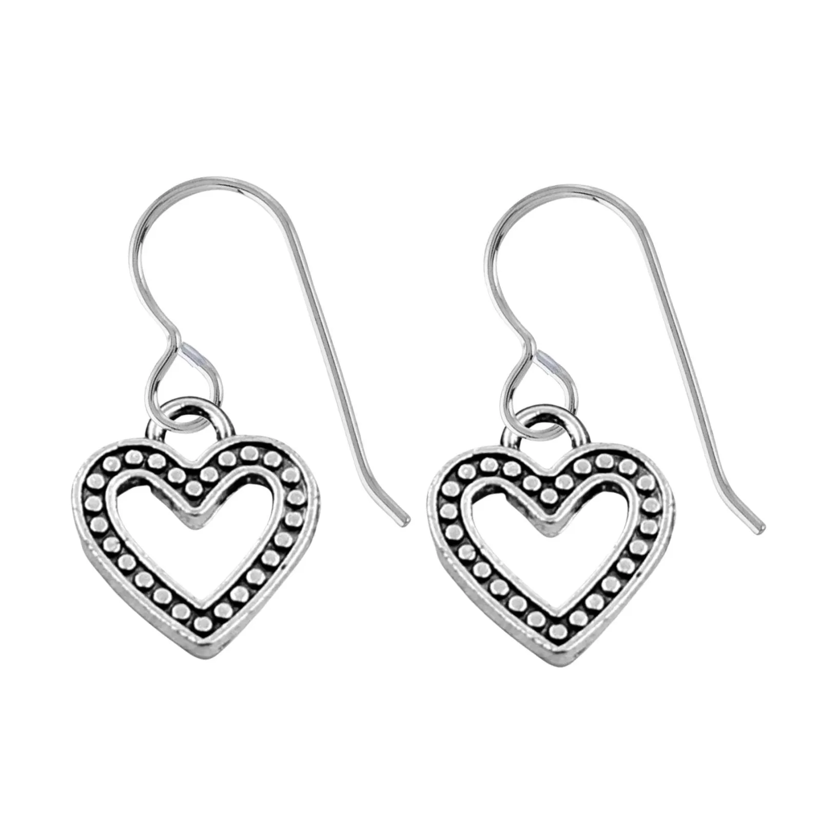 Beaded Heart Dangle Earrings