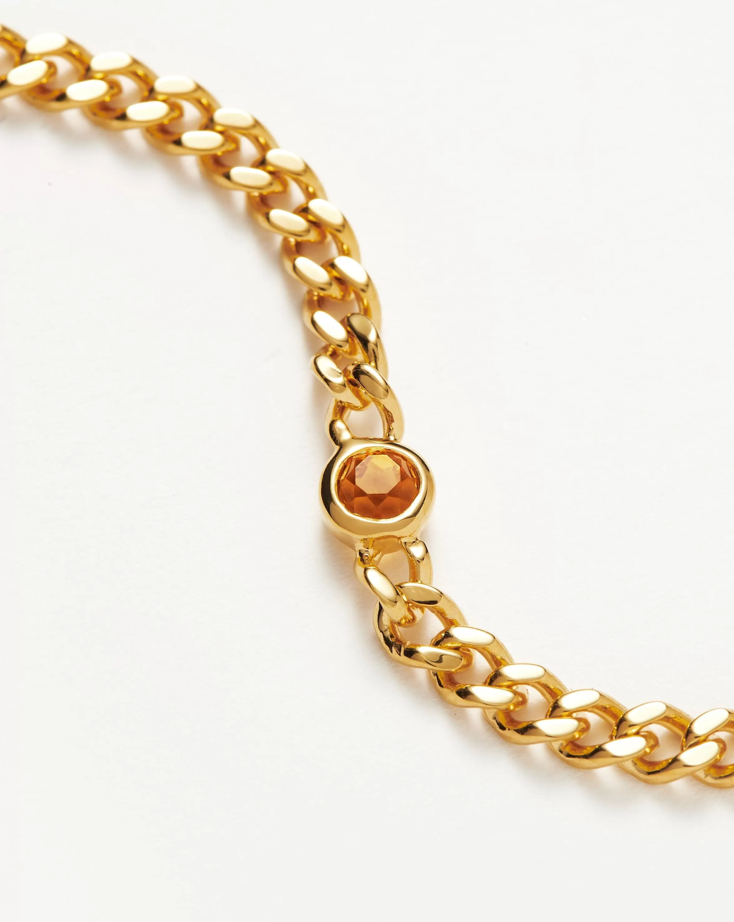 Birthstone Chain Bracelet - November | 18ct Gold Plated Vermeil/Citrine