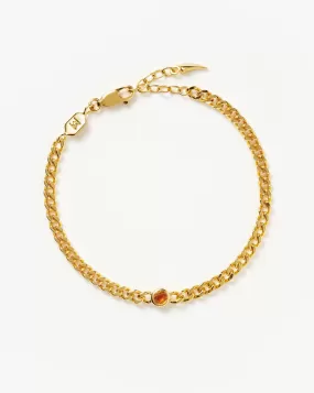 Birthstone Chain Bracelet - November | 18ct Gold Plated Vermeil/Citrine