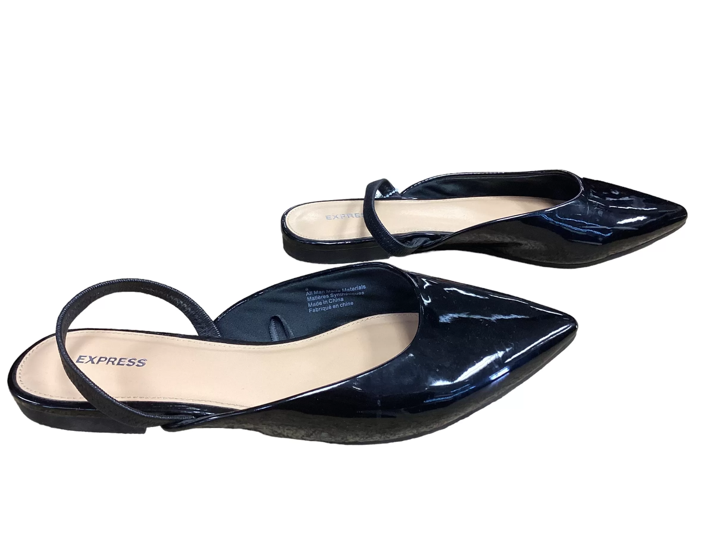 Black Shoes Flats Express, Size 8