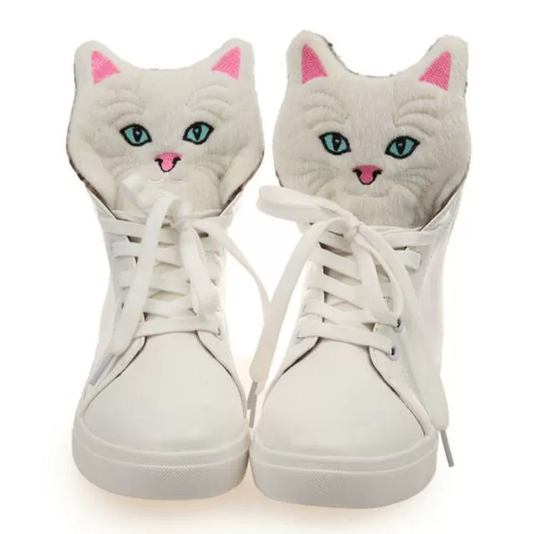 Black/White Kawaii Kitty High Sneakers AD11730