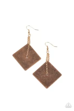 Block Party Posh Copper Earrings - Paparazzi Accessories