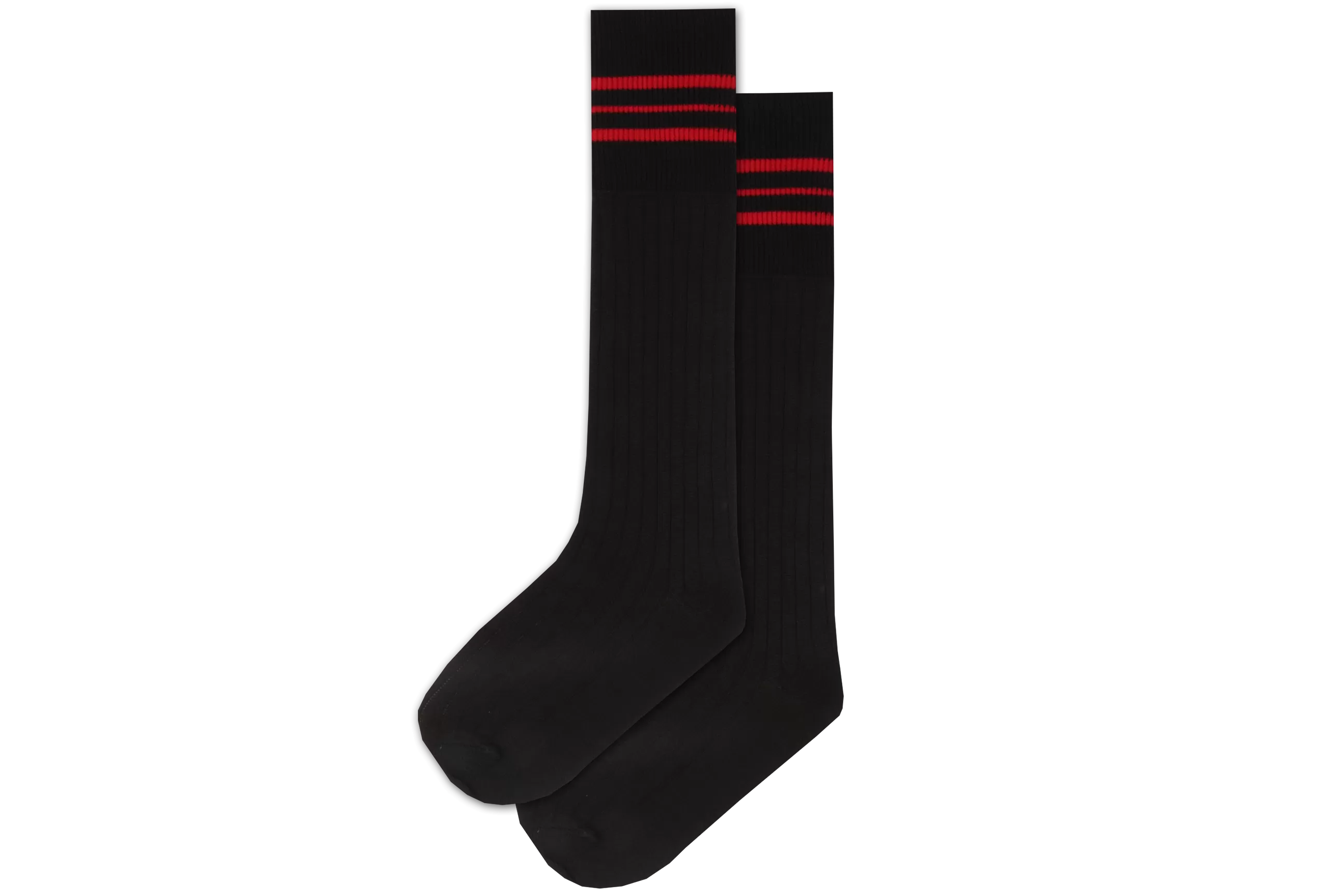 Boys 3/4 Striped Long Socks - Convent Blk/Red