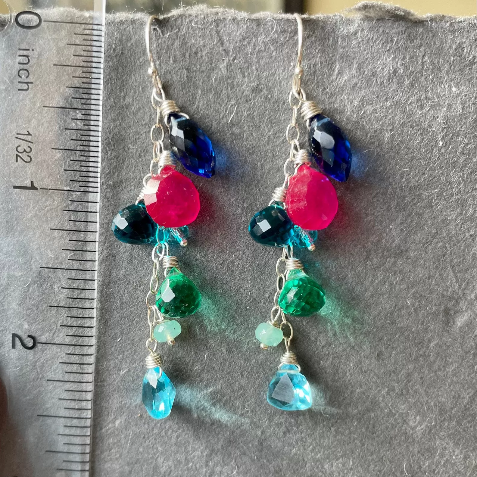 Colorful Day Cascade Earrings, metal options