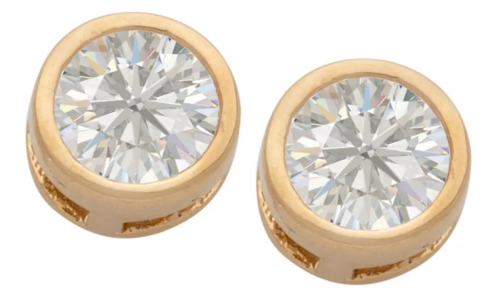 Cubic Zirconia Button Birthstone Stud Earrings