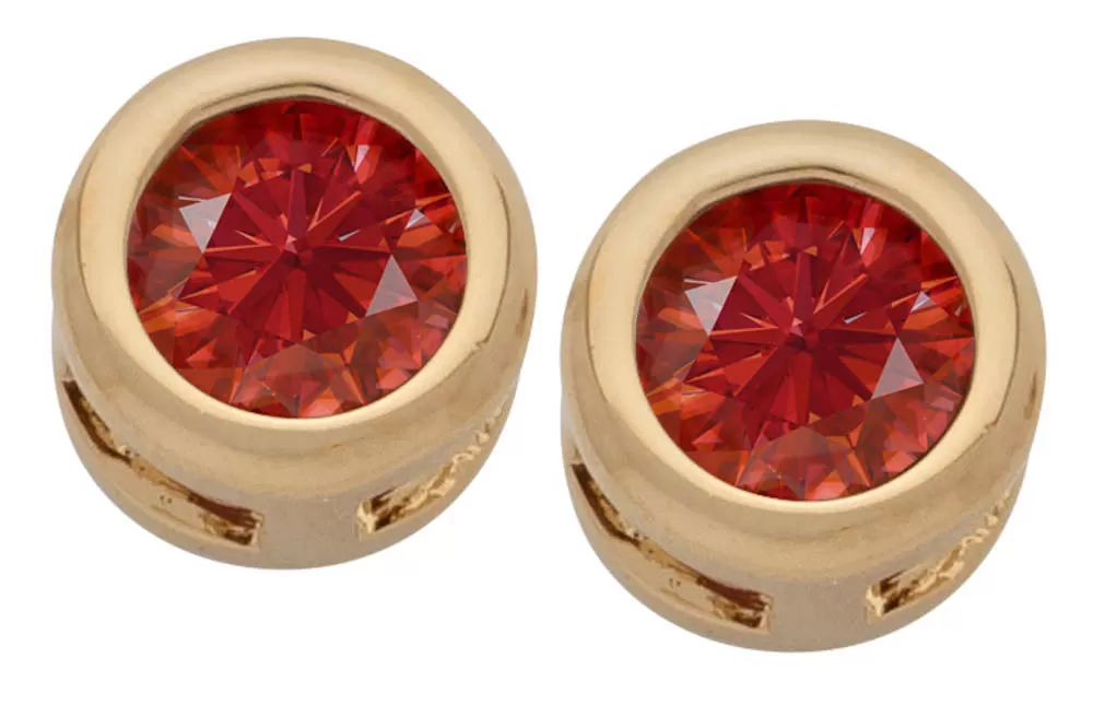 Cubic Zirconia Button Birthstone Stud Earrings