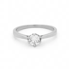 Cubic Zirconia Wedding Engagement Ring - Silver