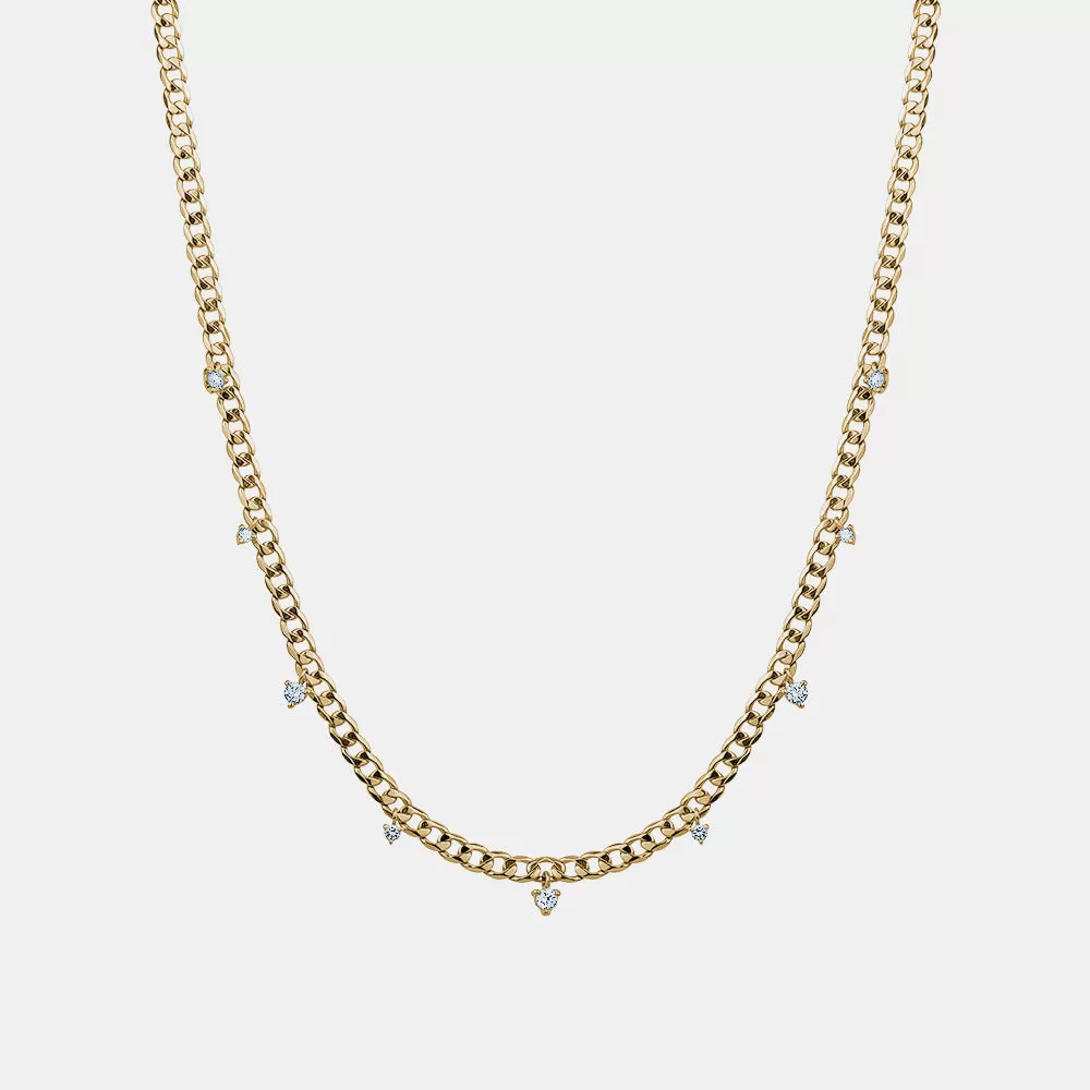 Dangling Diamond Choker Necklace