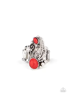 Desert Nest Red Stone Ring - Paparazzi Accessories